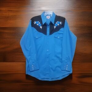 Ely Cattleman Blue and Black Western Shirt